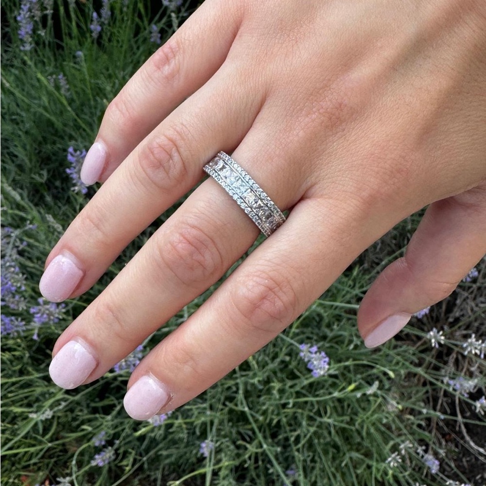 Tennis Ring Simulated Diamond 14k gold plated